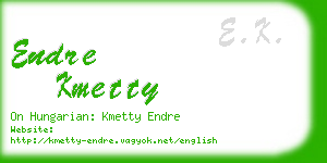 endre kmetty business card